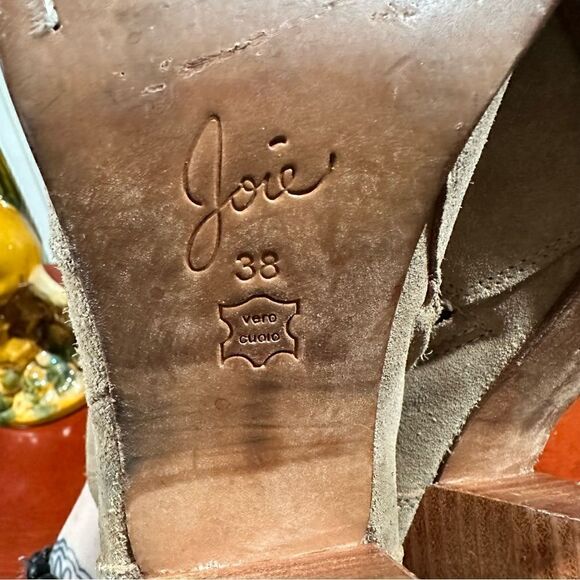 Joie Tan Suede Leather Booties Size 8 - Picture 10 of 11